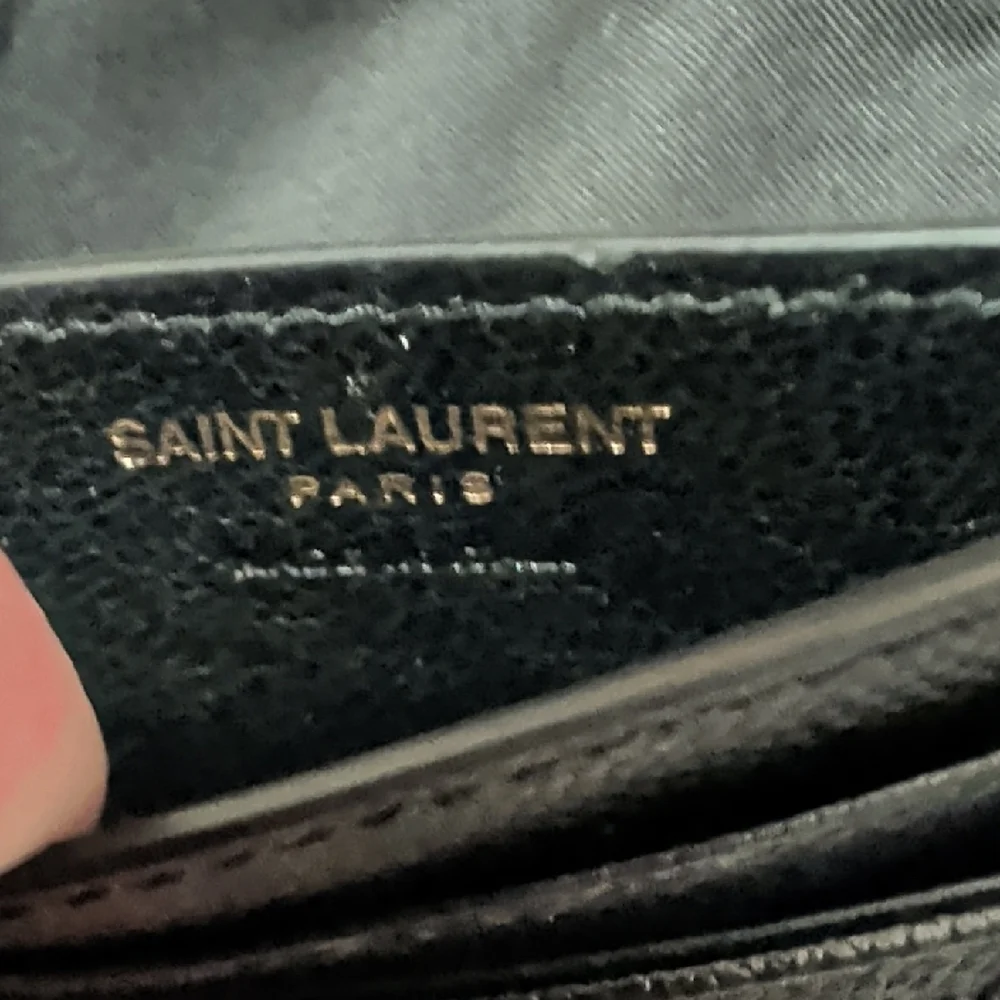 YSL Black Grainy Leather Card Holder - Picture 6 of 9